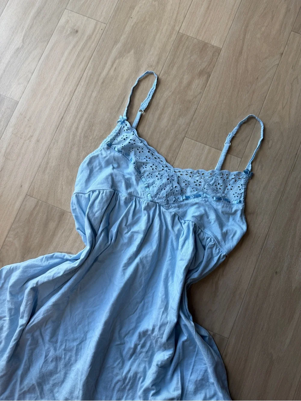 Vintage Victoria’s Secret August 2005 Baby Blue Babydoll Slip Size Medium